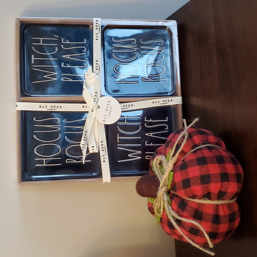 Rae Dunn Set of Coasters Witch, Please and Hocus Pocus